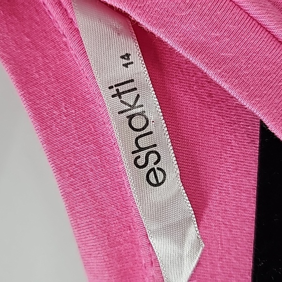 Eshakti Pink Fit & Flare Cap Sleeve Dress w 3-Button Front & Side Pockets - Picture 3 of 15